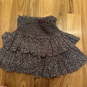 Chic Floral Ruffle Mini Skirt